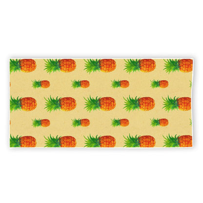 Beige Watercolor Pineapple Pattern Print Beach Towel