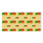 Beige Watercolor Pineapple Pattern Print Beach Towel
