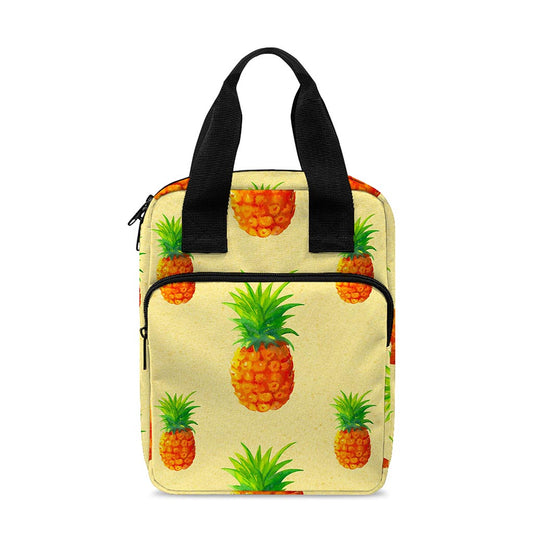 Beige Watercolor Pineapple Pattern Print Bible Tote Bag