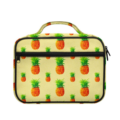 Beige Watercolor Pineapple Pattern Print Briefcase Bible Bag