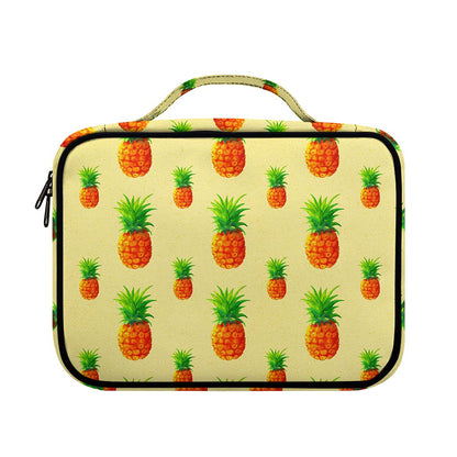 Beige Watercolor Pineapple Pattern Print Briefcase Bible Bag