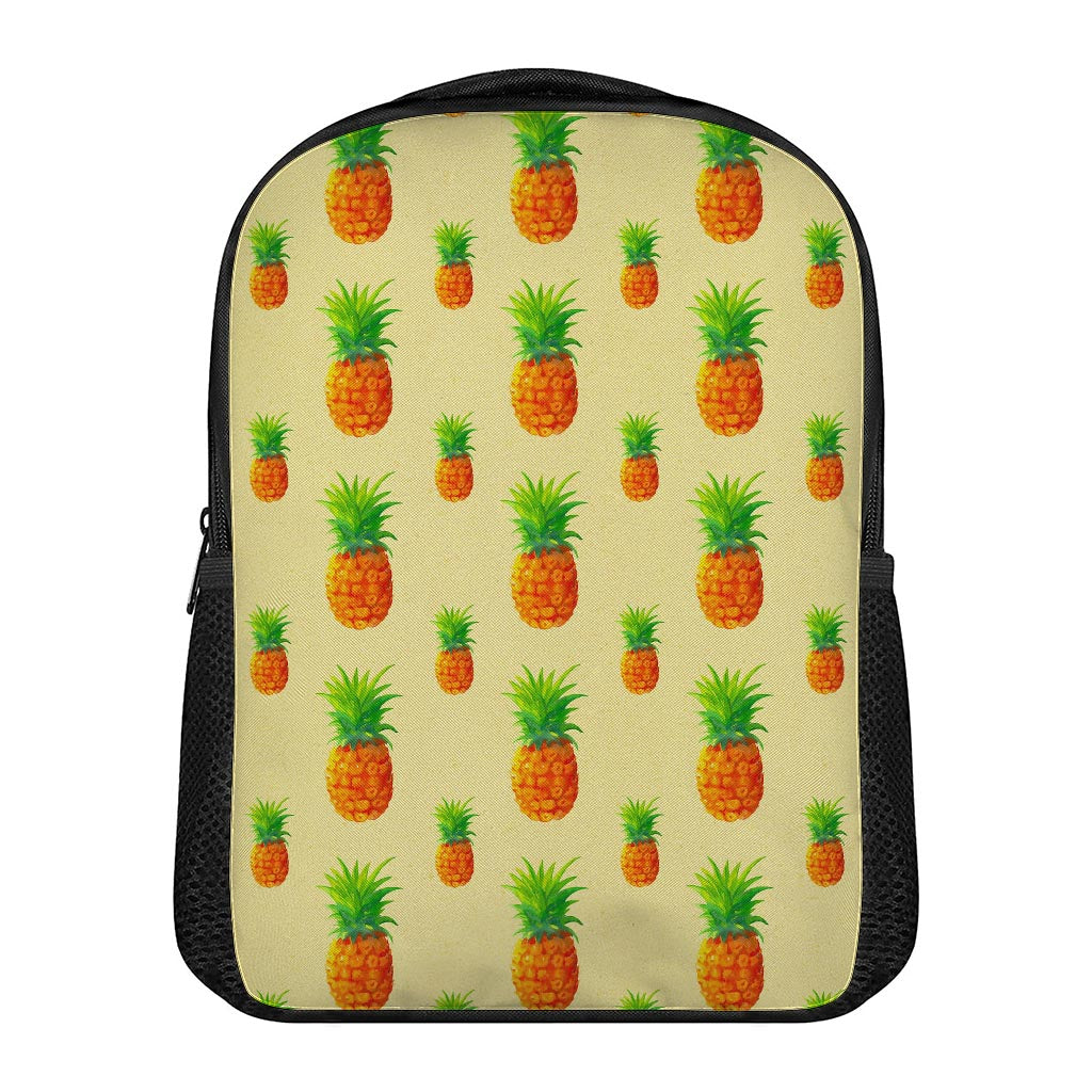 Beige Watercolor Pineapple Pattern Print Casual Backpack
