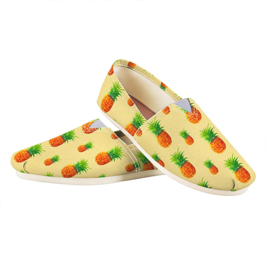 Beige Watercolor Pineapple Pattern Print Casual Shoes