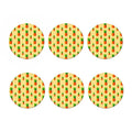 Beige Watercolor Pineapple Pattern Print Coaster Set