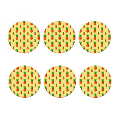 Beige Watercolor Pineapple Pattern Print Coaster Set