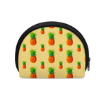 Beige Watercolor Pineapple Pattern Print Coin Purse