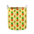 Beige Watercolor Pineapple Pattern Print Collapsible Laundry Basket