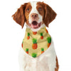 Beige Watercolor Pineapple Pattern Print Dog Bandana