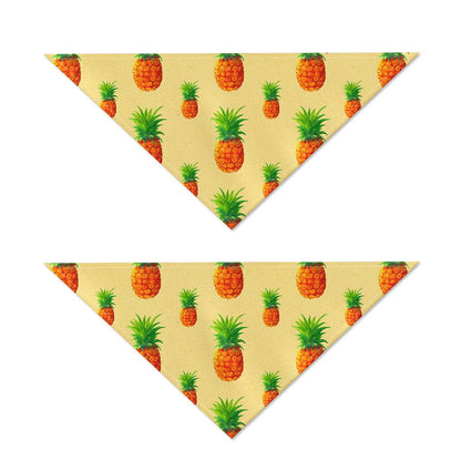 Beige Watercolor Pineapple Pattern Print Dog Bandana