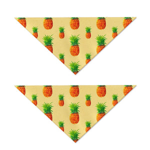 Beige Watercolor Pineapple Pattern Print Dog Bandana