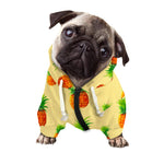 Beige Watercolor Pineapple Pattern Print Dog Zip Up Hoodie