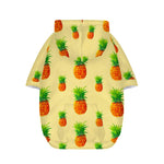 Beige Watercolor Pineapple Pattern Print Dog Zip Up Hoodie