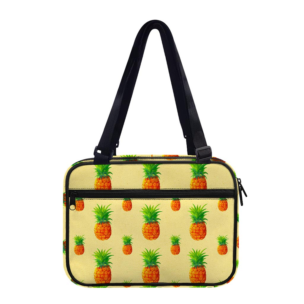 Beige Watercolor Pineapple Pattern Print Double Strap Bible Bag