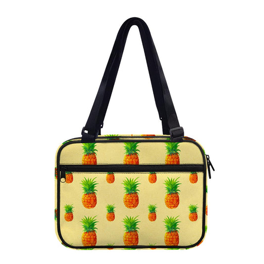 Beige Watercolor Pineapple Pattern Print Double Strap Bible Bag
