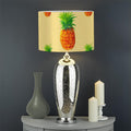 Beige Watercolor Pineapple Pattern Print Drum Lamp Shade