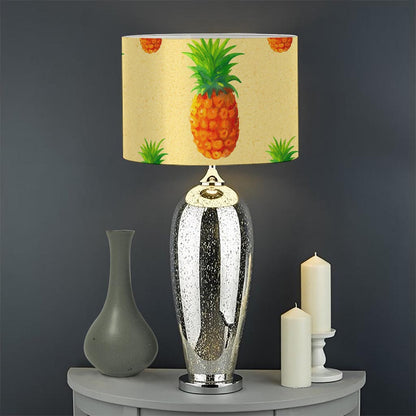 Beige Watercolor Pineapple Pattern Print Drum Lamp Shade