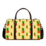 Beige Watercolor Pineapple Pattern Print Duffle Bag