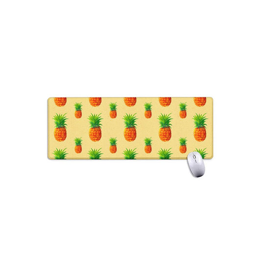 Beige Watercolor Pineapple Pattern Print Extended Mouse Pad