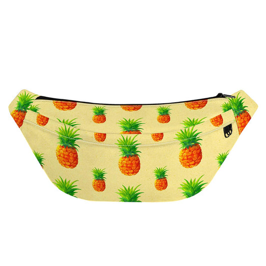 Beige Watercolor Pineapple Pattern Print Fanny Pack