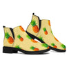 Beige Watercolor Pineapple Pattern Print Flat Ankle Boots