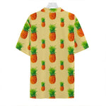 Beige Watercolor Pineapple Pattern Print Hawaiian Shirt