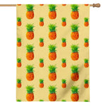 Beige Watercolor Pineapple Pattern Print House Flag