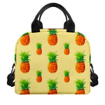 Beige Watercolor Pineapple Pattern Print Insulated Lunch Bag