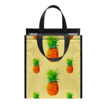 Beige Watercolor Pineapple Pattern Print Insulated Lunch Tote