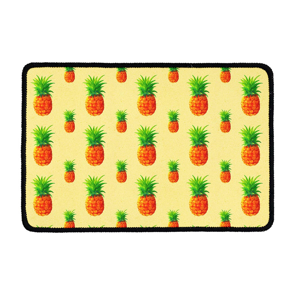 Beige Watercolor Pineapple Pattern Print Kitchen Mat