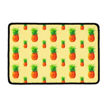 Beige Watercolor Pineapple Pattern Print Kitchen Mat