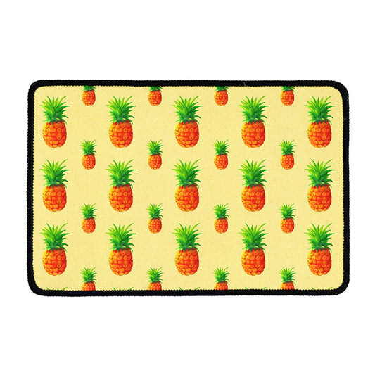 Beige Watercolor Pineapple Pattern Print Kitchen Mat