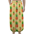 Beige Watercolor Pineapple Pattern Print Lantern Pants
