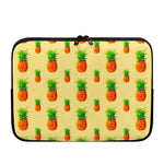 Beige Watercolor Pineapple Pattern Print Laptop Sleeve