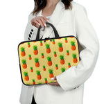 Beige Watercolor Pineapple Pattern Print Laptop Sleeve With Handle