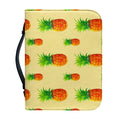 Beige Watercolor Pineapple Pattern Print Leather Bible Cover