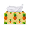 Beige Watercolor Pineapple Pattern Print Leather Tissue Box Cover