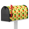 Beige Watercolor Pineapple Pattern Print Mailbox Cover