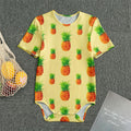 Beige Watercolor Pineapple Pattern Print Men's Bodysuit