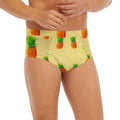 Beige Watercolor Pineapple Pattern Print Men's Briefs