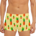Beige Watercolor Pineapple Pattern Print Men's Short Boxer Briefs