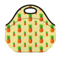 Beige Watercolor Pineapple Pattern Print Neoprene Lunch Bag