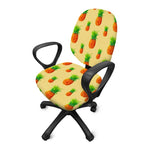 Beige Watercolor Pineapple Pattern Print Office Chair Cover