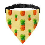 Beige Watercolor Pineapple Pattern Print Over The Collar Dog Bandana
