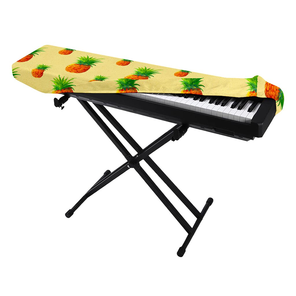 Beige Watercolor Pineapple Pattern Print Piano Keyboard Cover