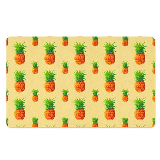 Beige Watercolor Pineapple Pattern Print Polyester Doormat