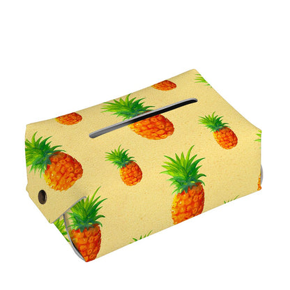 Beige Watercolor Pineapple Pattern Print Rectangle Tissue Box Cover