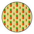 Beige Watercolor Pineapple Pattern Print Round Floor Mat