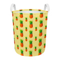 Beige Watercolor Pineapple Pattern Print Round Laundry Basket