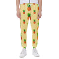 Beige Watercolor Pineapple Pattern Print Joggers