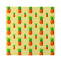 Beige Watercolor Pineapple Pattern Print Silk Bandana